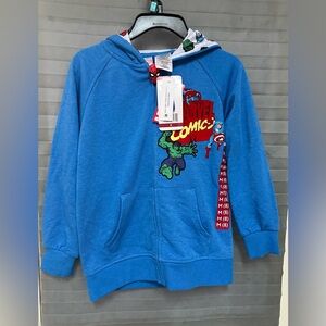 Boys Marvel Character Jacket Hoodie Zip-up Size 8